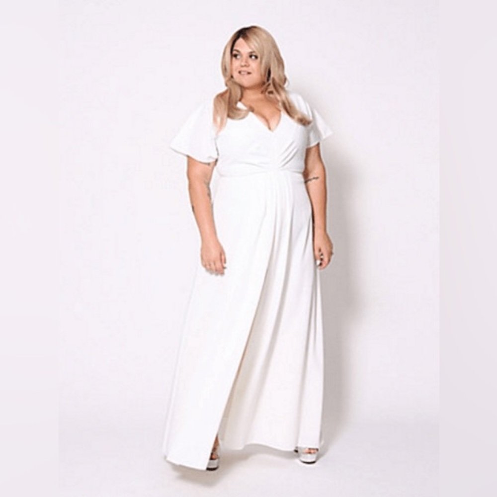 Christian Siriano SPLIT-FRONT MAXI DRESS